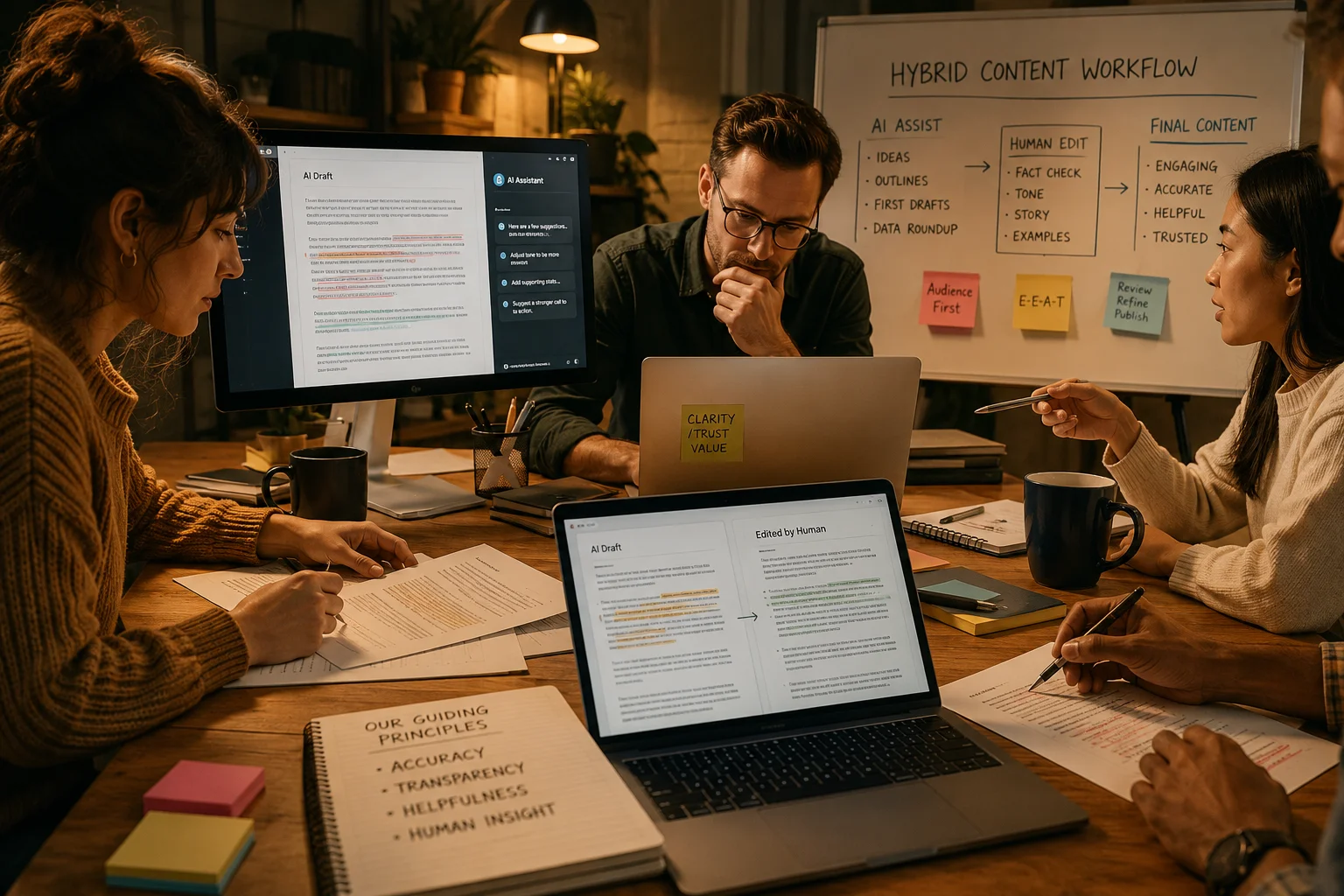 Hybrid Human-AI Writing Statistics: Top 20 Collaboration Findings