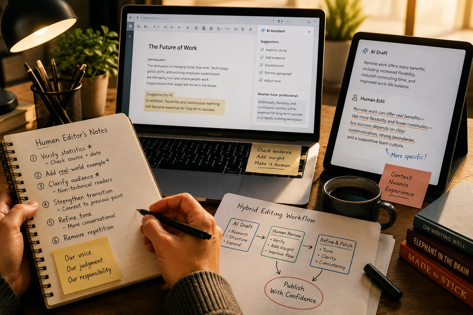 How to Edit AI Content for Hybrid Human-AI Writing: 15 Collaboration-Focused Improvements