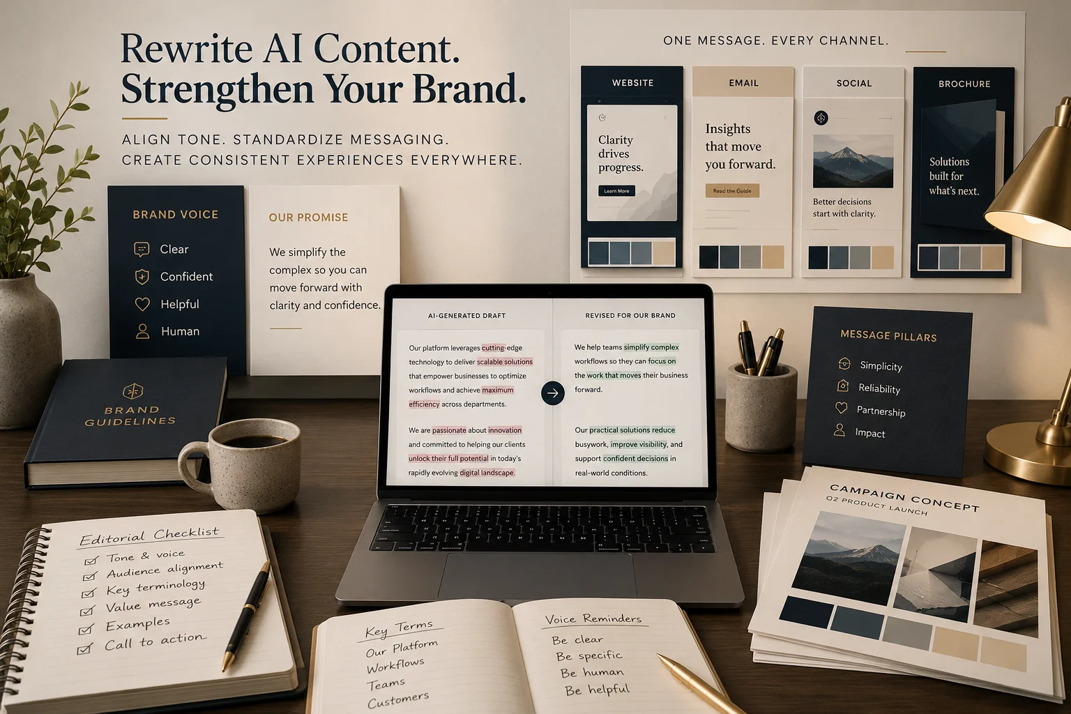 How to Rewrite AI Content for Brand Consistency: 15 Messaging Alignment Techniques