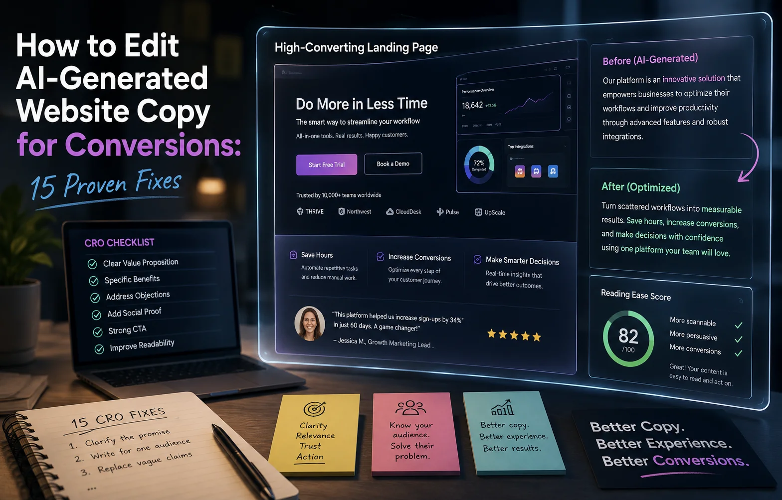 How to Edit AI-Generated Website Copy for Conversions: 15 CRO-Focused Fixes