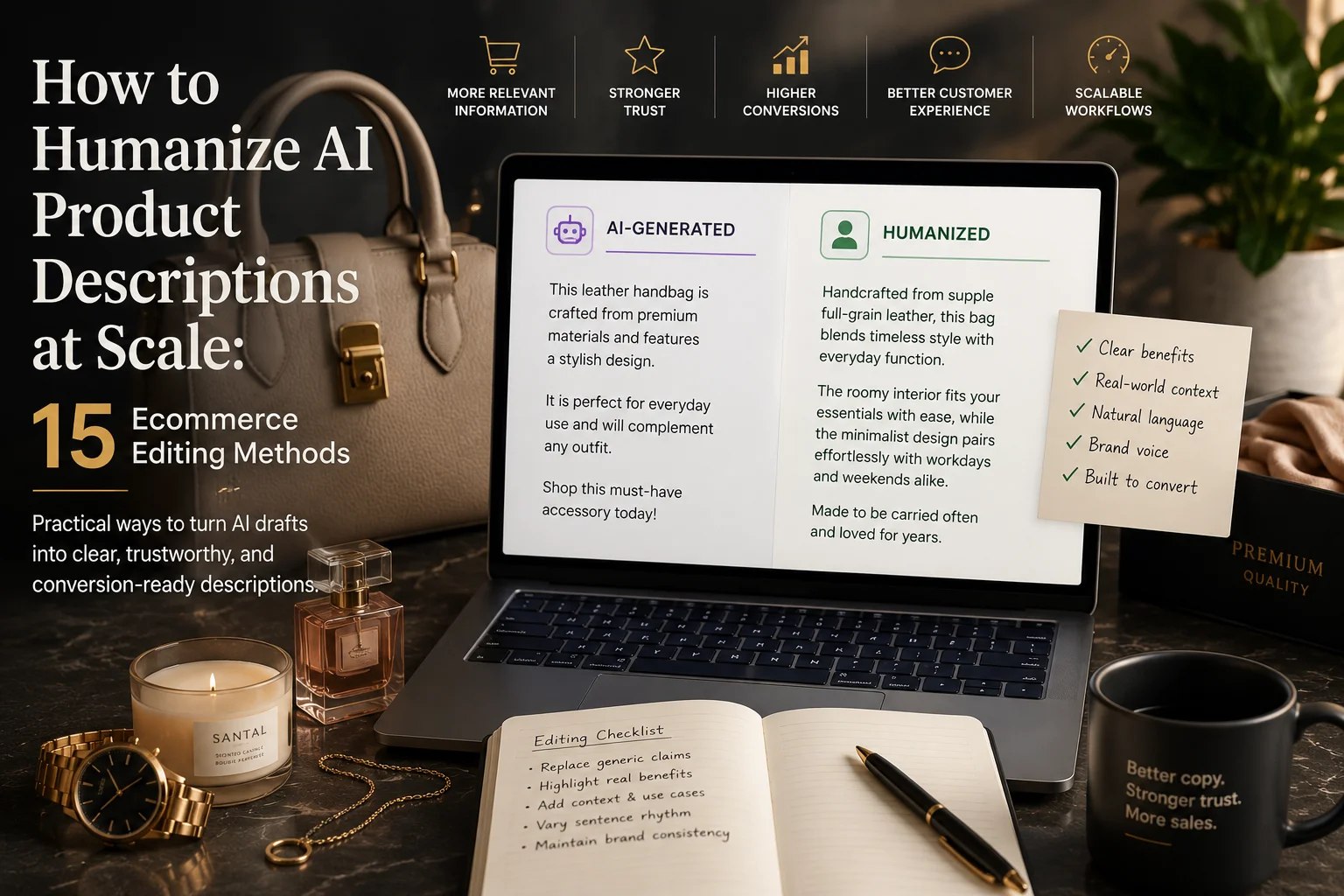 How to Humanize AI Product Descriptions at Scale: 15 Ecommerce Editing Methods