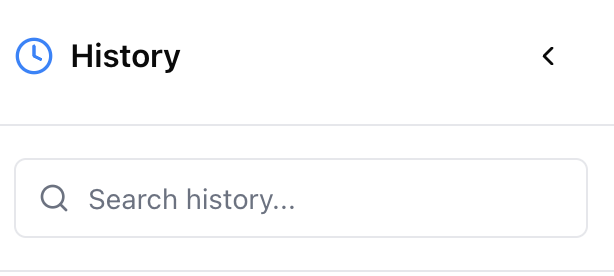 WriteBros.ai History sidebar with a searchable list of recent documents and timestamps