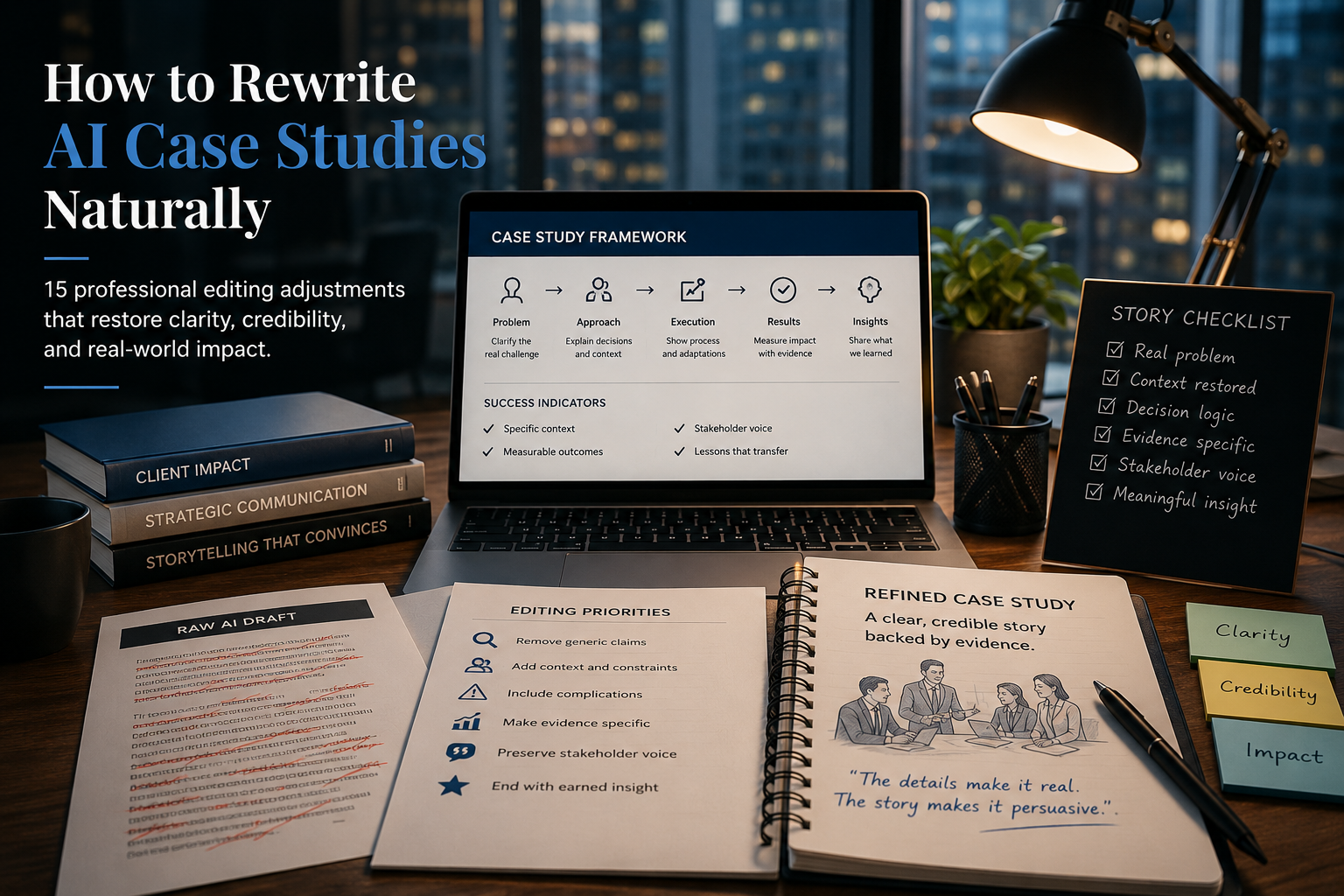 How to Rewrite AI Case Studies Naturally: 15 Professional Editing Adjustments